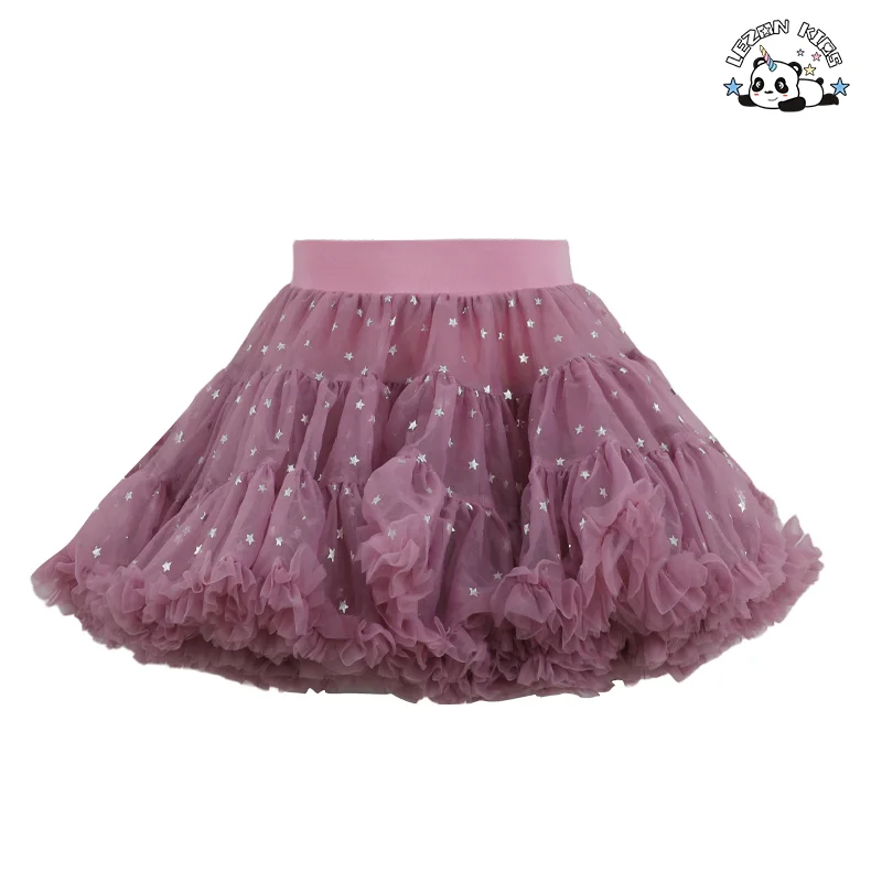 LEZONKIDS - Wholesale Hot Selling Glitter Printed Ballet Dance Costumes Puffy Little Girls Kids Tutu Skirt